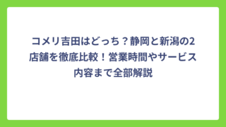 コメリ吉田はどっち？静岡と新潟の2店舗を徹底比較！営業時間やサービス内容まで全部解説