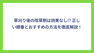 草刈り後の除草剤は効果なし!? 正しい順番とおすすめの方法を徹底解説！