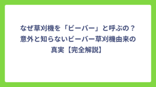 なぜ草刈機を「ビーバー」と呼ぶの？意外と知らないビーバー草刈機由来の真実【完全解説】