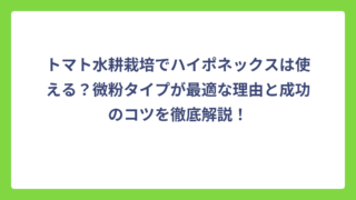 トマト水耕栽培でハイポネックスは使える？微粉タイプが最適な理由と成功のコツを徹底解説！