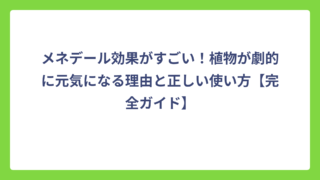 メネデール効果がすごい！植物が劇的に元気になる理由と正しい使い方【完全ガイド】