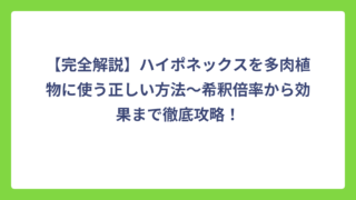 【完全解説】ハイポネックスを多肉植物に使う正しい方法～希釈倍率から効果まで徹底攻略！