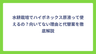 水耕栽培でハイポネックス原液って使えるの？向いてない理由と代替案を徹底解説