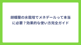 胡蝶蘭の水栽培でメネデールって本当に必要？効果的な使い方完全ガイド