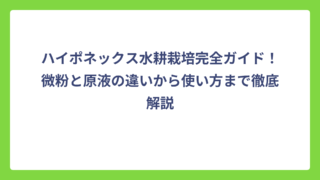 ハイポネックス水耕栽培完全ガイド！微粉と原液の違いから使い方まで徹底解説
