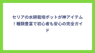 セリアの水耕栽培ポットが神アイテム！種類豊富で初心者も安心の完全ガイド