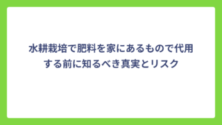 水耕栽培で肥料を家にあるもので代用する前に知るべき真実とリスク