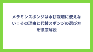 メラミンスポンジは水耕栽培に使えない！その理由と代替スポンジの選び方を徹底解説