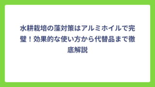 水耕栽培の藻対策はアルミホイルで完璧！効果的な使い方から代替品まで徹底解説