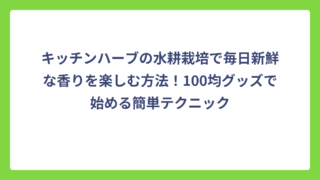 キッチンハーブの水耕栽培で毎日新鮮な香りを楽しむ方法！100均グッズで始める簡単テクニック