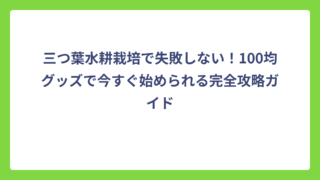 三つ葉水耕栽培で失敗しない！100均グッズで今すぐ始められる完全攻略ガイド