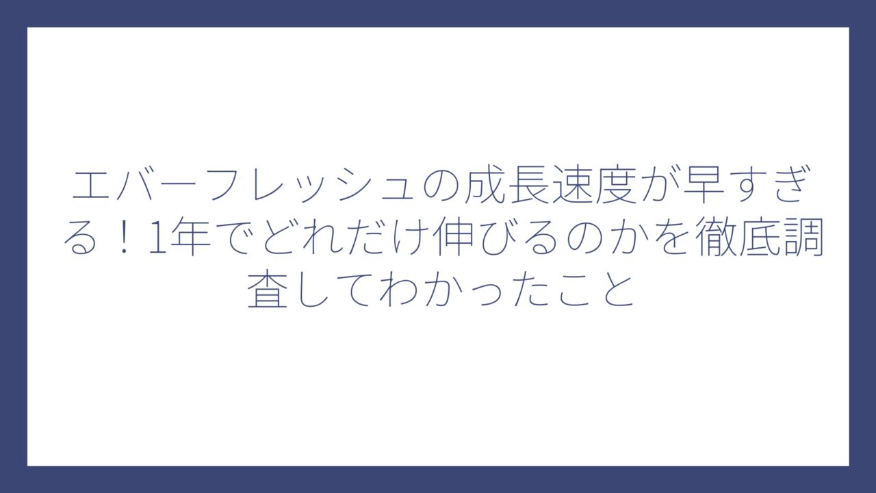 エバーフレッシュの成長速度が早すぎる！1年でどれだけ伸びるのかを徹底調査してわかったこと
