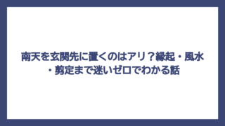 南天を玄関先に置くのはアリ？縁起・風水・剪定まで迷いゼロでわかる話