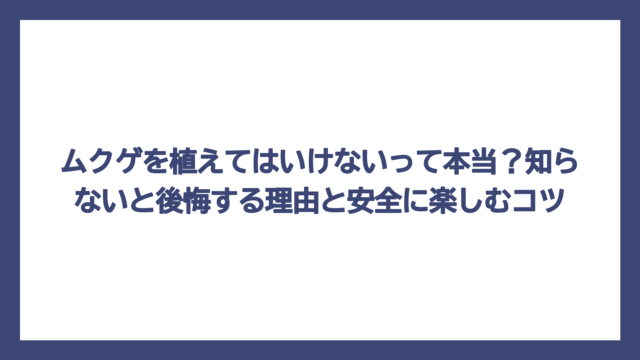 ムクゲを植えてはいけないって本当？知らないと後悔する理由と安全に楽しむコツ