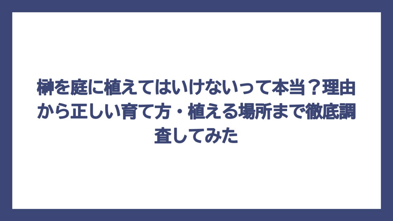榊を庭に植えてはいけないって本当？理由から正しい育て方・植える場所まで徹底調査してみた