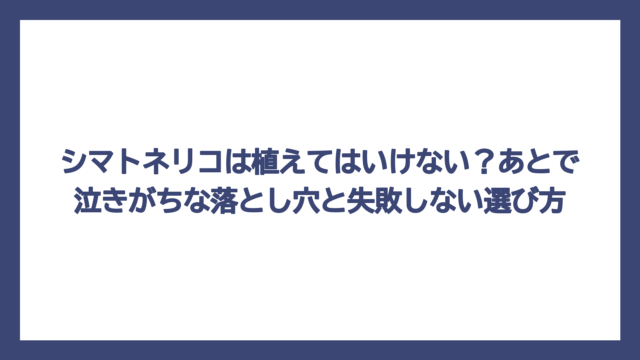シマトネリコは植えてはいけない？あとで泣きがちな落とし穴と失敗しない選び方