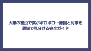 大葉の害虫で葉がボロボロ…原因と対策を最短で見分ける完全ガイド