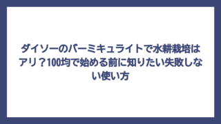 ダイソーのバーミキュライトで水耕栽培はアリ？100均で始める前に知りたい失敗しない使い方