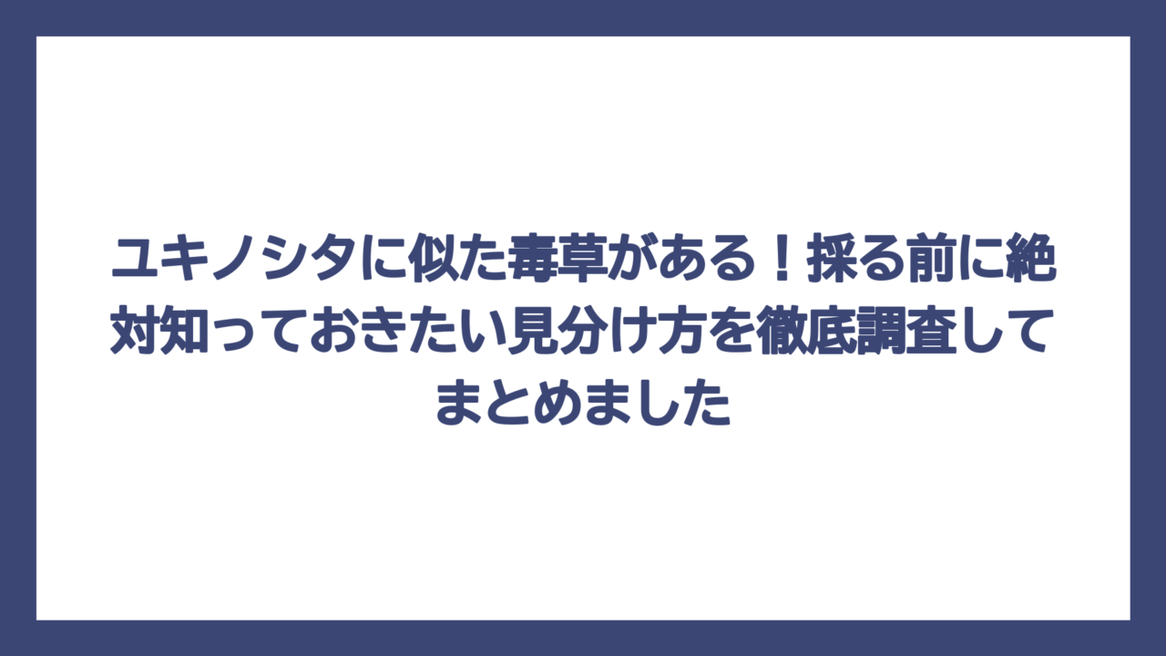 ユキノシタに似た毒草がある！採る前に絶対知っておきたい見分け方を徹底調査してまとめました