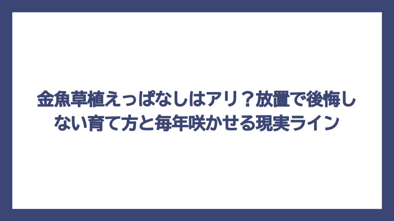 金魚草植えっぱなしはアリ？放置で後悔しない育て方と毎年咲かせる現実ライン