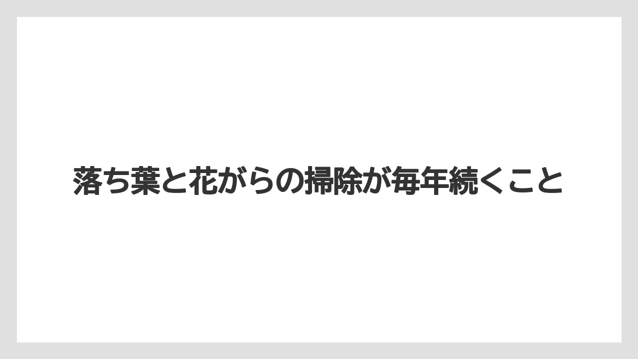 【バラ】【栽培】【農業】落ち葉と花がらの掃除が毎年続くこと