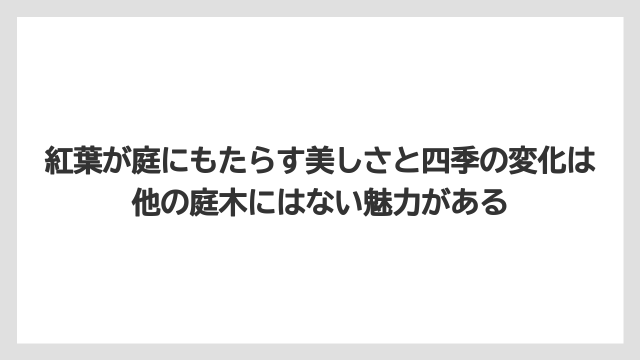 【いけない】【庭】【栽培】【植え】【葉】紅葉が庭にもたらす美しさと四季の変化は他の庭木にはない魅力がある