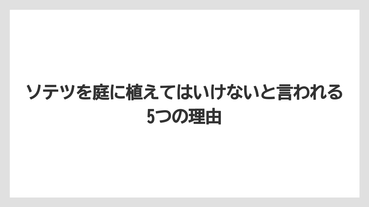 【デメリット】【庭】【栽培】【植え】【育て方】ソテツを庭に植えてはいけないと言われる5つの理由
