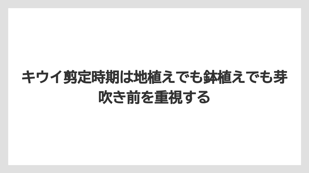【バラ】【栽培】【農業】キウイ剪定時期は地植えでも鉢植えでも芽吹き前を重視する
