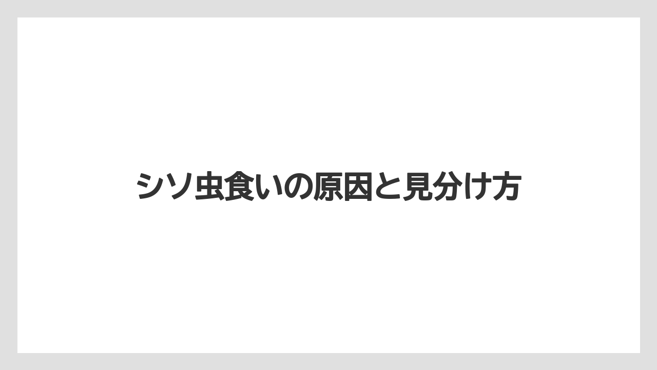 シソ虫食いの原因と見分け方