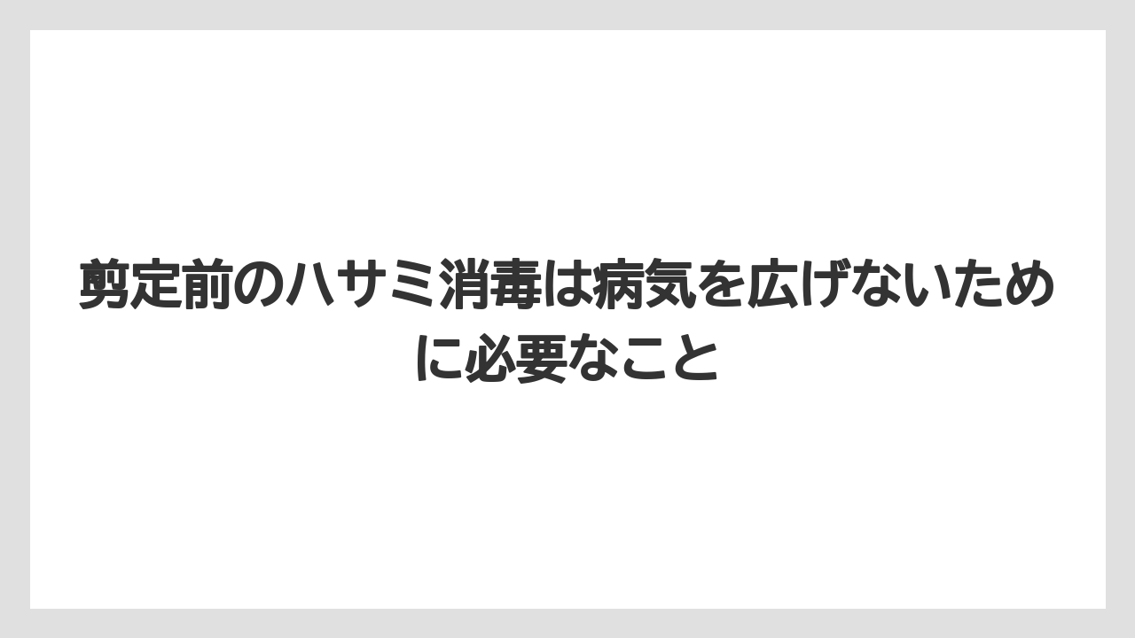 剪定前のハサミ消毒は病気を広げないために必要なこと
