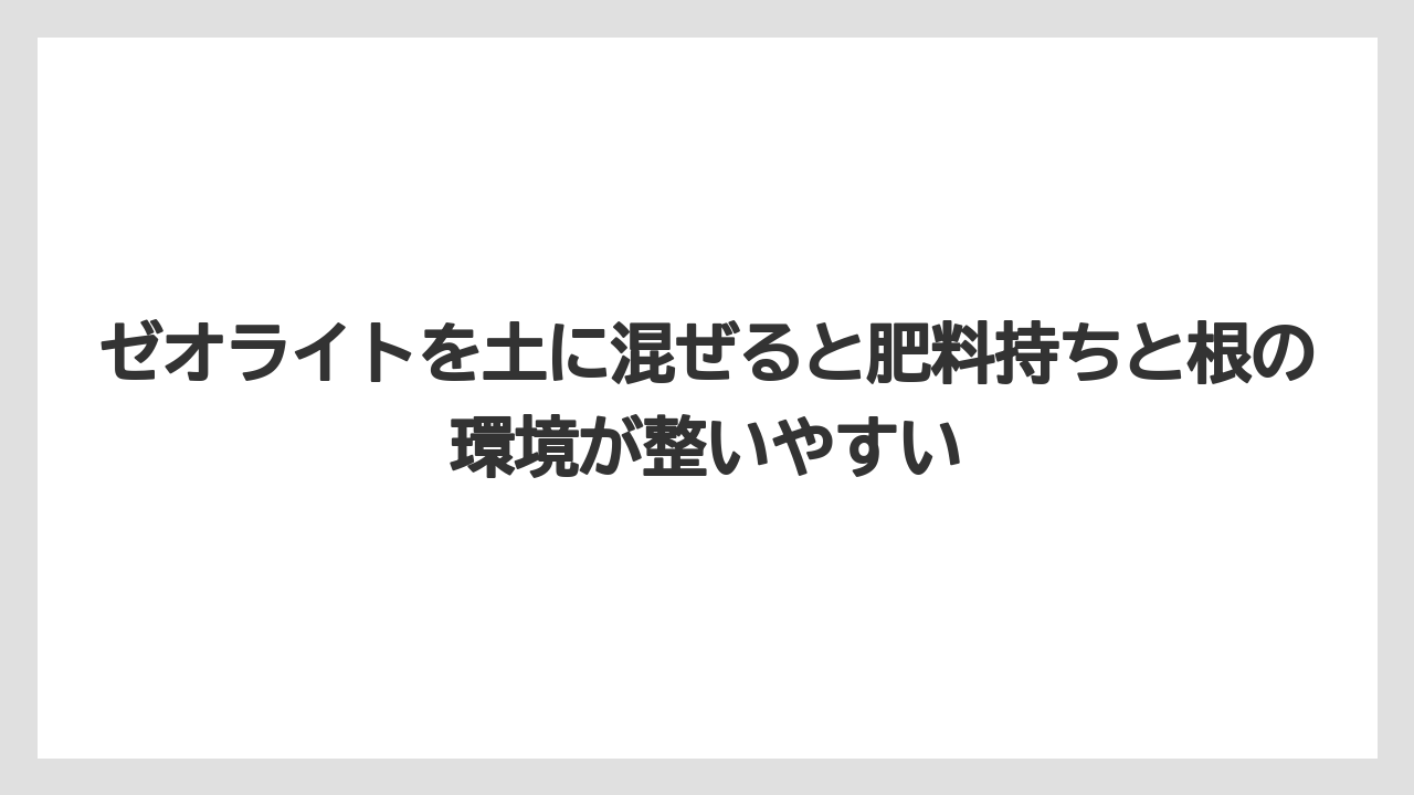 【ゼオライト】【栽培】【農業】ゼオライトを土に混ぜると肥料持ちと根の環境が整いやすい