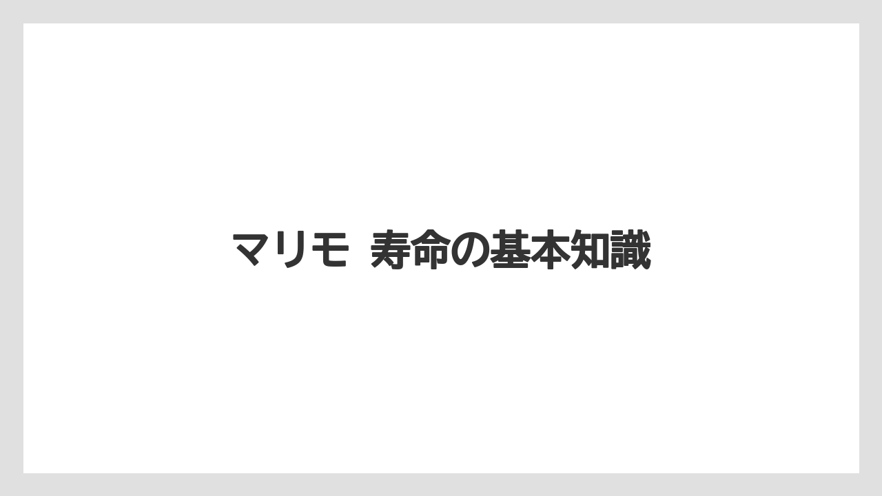 マリモ 寿命の基本知識