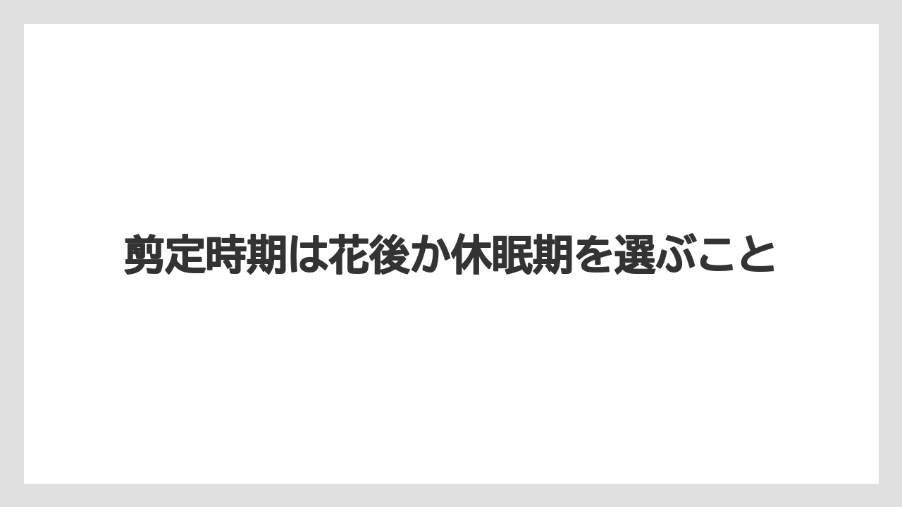 【栽培】【農園】【農業】剪定時期は花後か休眠期を選ぶこと
