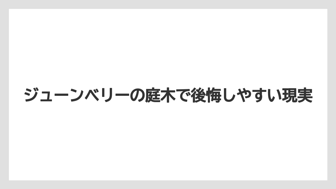 ジューンベリーの庭木で後悔しやすい現実