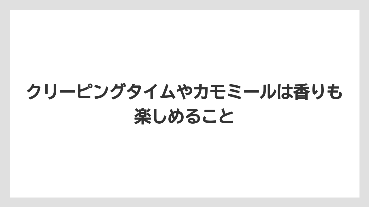 【栽培】【農園】【農業】クリーピングタイムやカモミールは香りも楽しめること