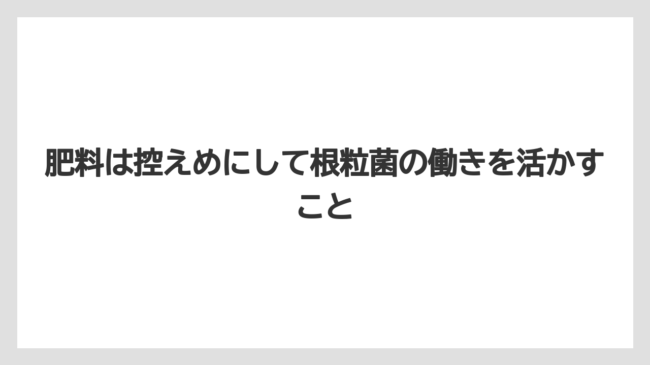 【栽培】【農園】【農業】肥料は控えめにして根粒菌の働きを活かすこと