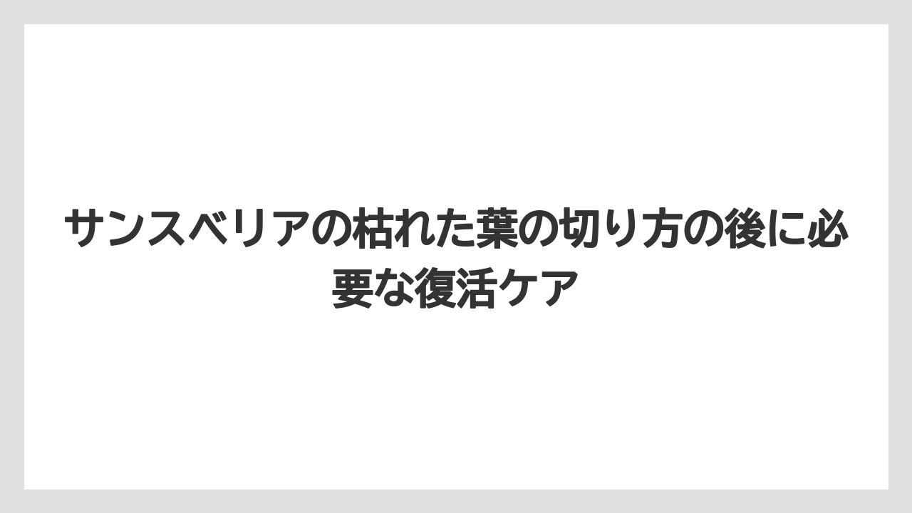 伸びすぎた葉は途中で切れるが見た目と株の負担を考えること