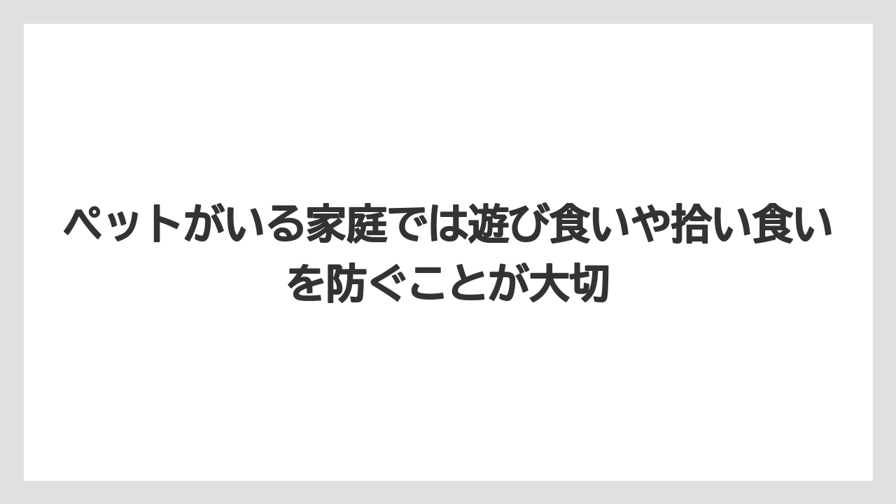 【栽培】【農園】【農業】ペットがいる家庭では遊び食いや拾い食いを防ぐことが大切