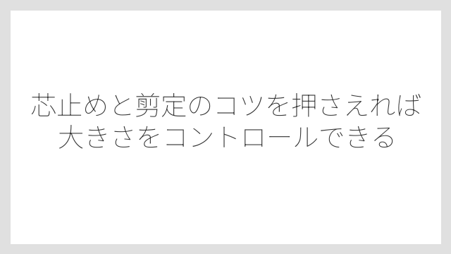 芯止めと剪定のコツを押さえれば大きさをコントロールできる