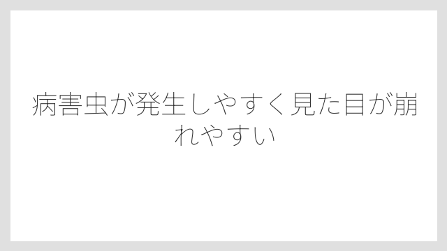 病害虫が発生しやすく見た目が崩れやすい