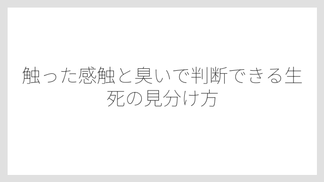 触った感触と臭いで判断できる生死の見分け方