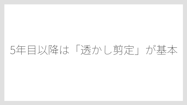 5年目以降は「透かし剪定」が基本