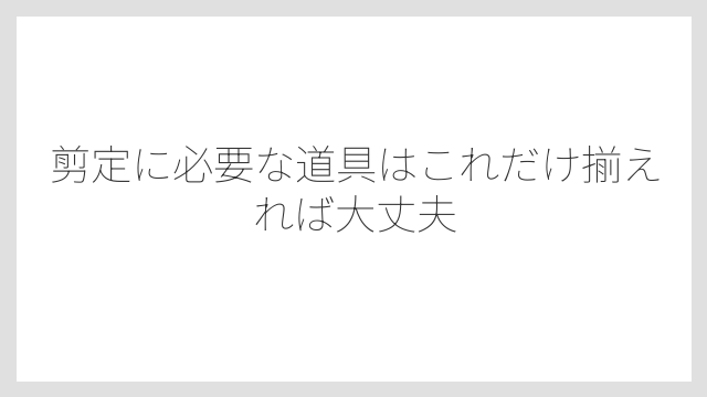 剪定に必要な道具はこれだけ揃えれば大丈夫