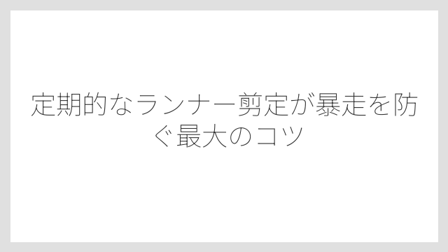 定期的なランナー剪定が暴走を防ぐ最大のコツ