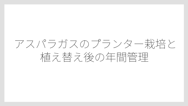 植え替えの手順は5ステップで完了できる