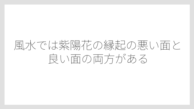 風水では紫陽花の縁起の悪い面と良い面の両方がある