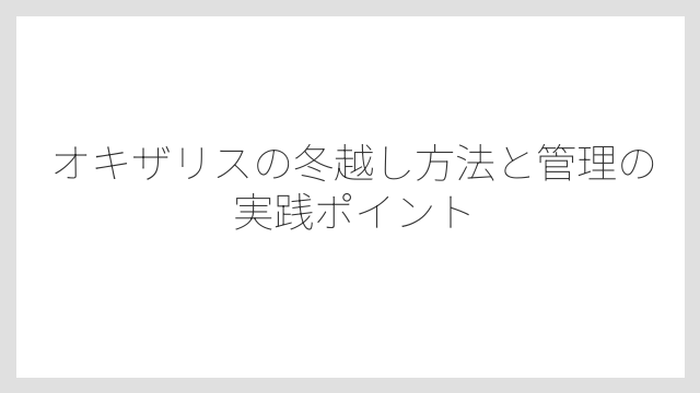休眠期のサインは「地上部が枯れる」ことで確認できる