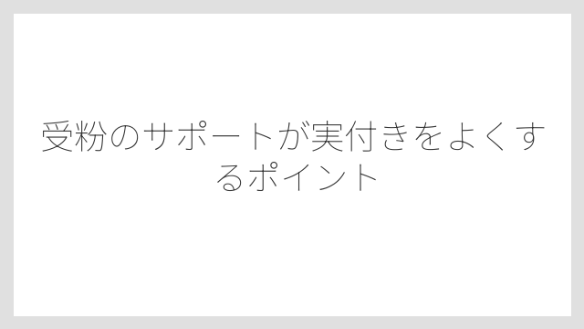 受粉のサポートが実付きをよくするポイント