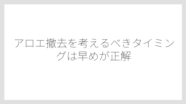 アロエ撤去を考えるべきタイミングは早めが正解