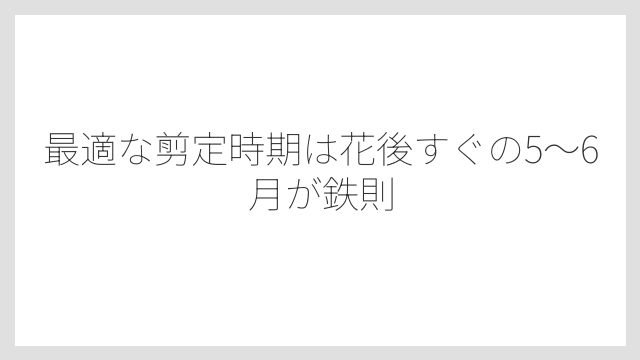 最適な剪定時期は花後すぐの5〜6月が鉄則